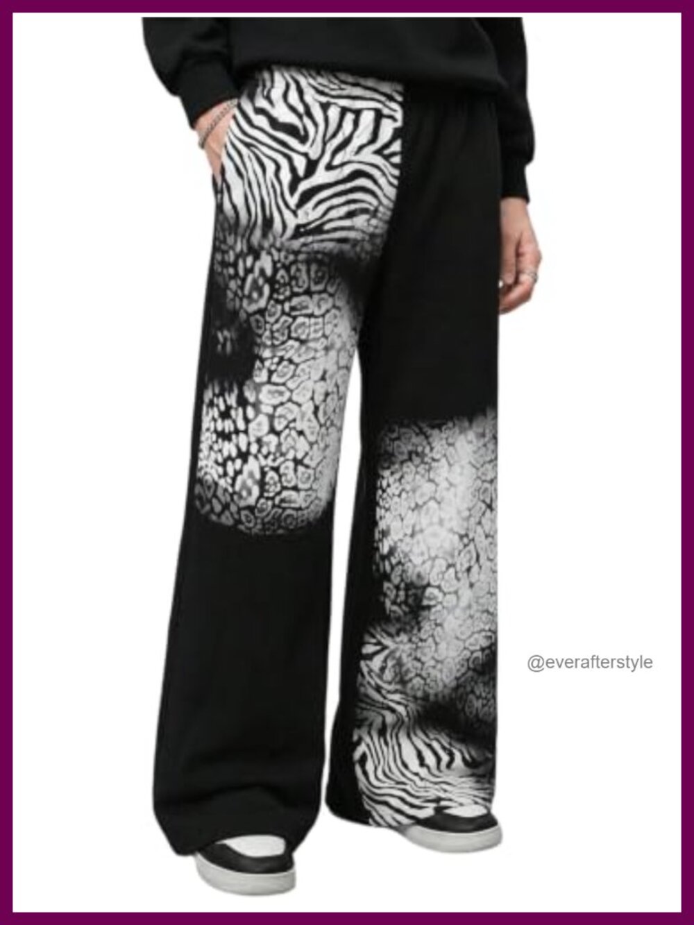 Men's Wide Leg Sweatpants Leopard Print Baggy Streetwear Gym Pants